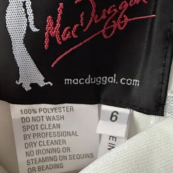 Mac Duggal 12231 Elegant White Off-Shoulder Evening Gown NWT - Picture 2 of 8